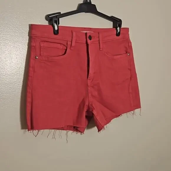 NWT Sam Edelman The Stilleto High Rise Cutoff Shorts in Cherry Sz 6 - Picture 4 of 8